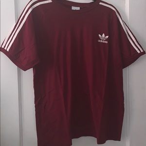 Dark red adidas tee